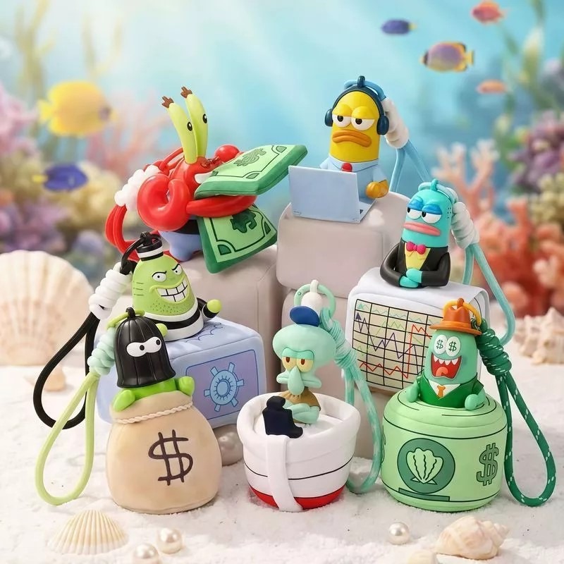 海綿寶寶 比奇堡居民 路人魚 搞錢天團 香薰毛絨盲盒 玩偶 吊飾-細節圖4