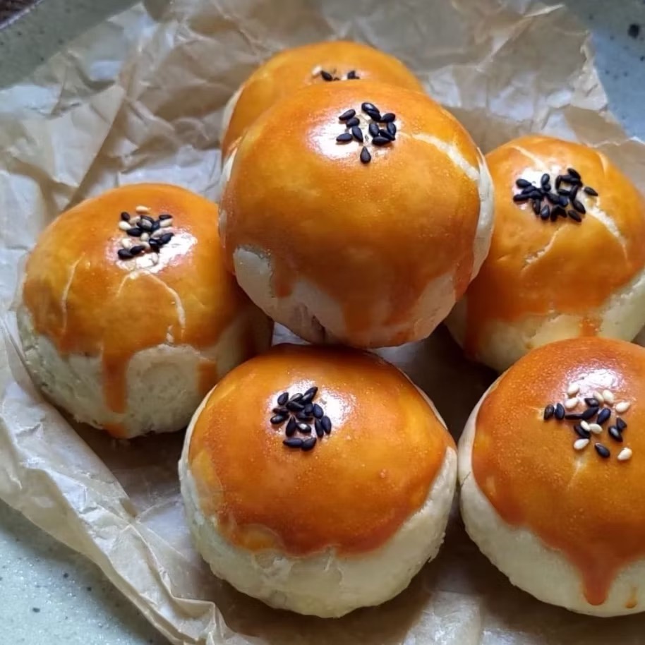 【Kyuu_ki_】金黃蛋黃酥  大顆紅土鹹鴨蛋🌝   宇治抹茶🍵   低糖豆沙餡🫘 抹茶甜點-細節圖7