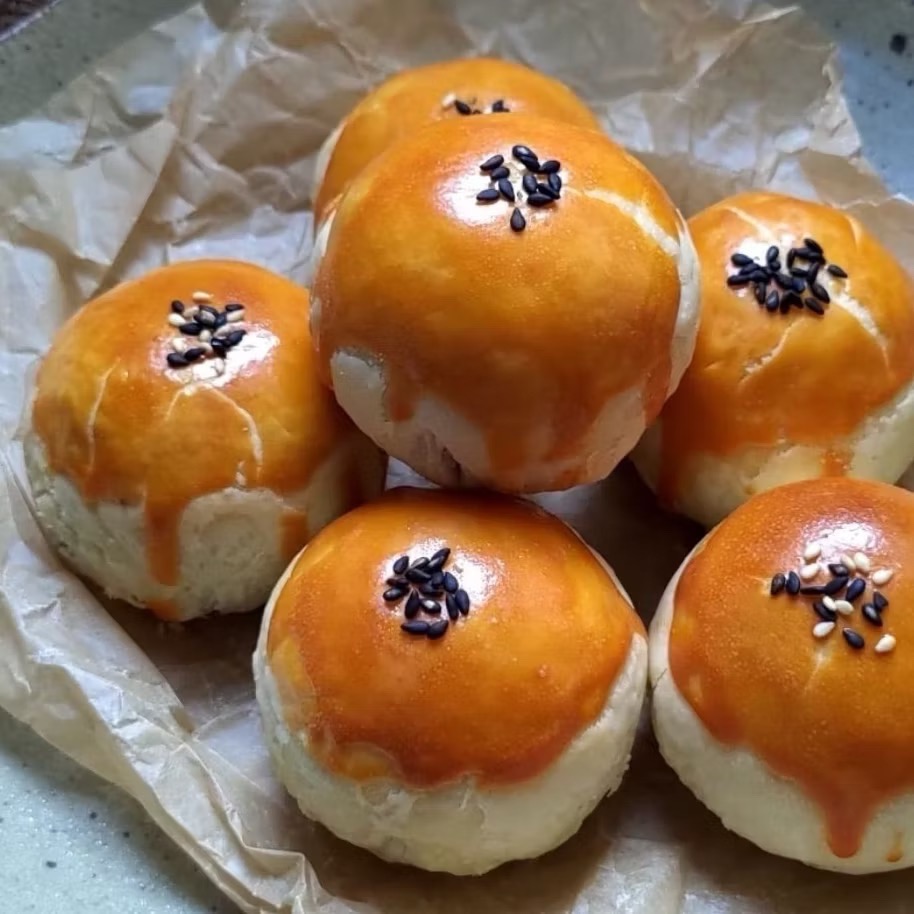 【Kyuu_ki_】金黃蛋黃酥  大顆紅土鹹鴨蛋🌝   宇治抹茶🍵   低糖豆沙餡🫘 抹茶甜點-細節圖7