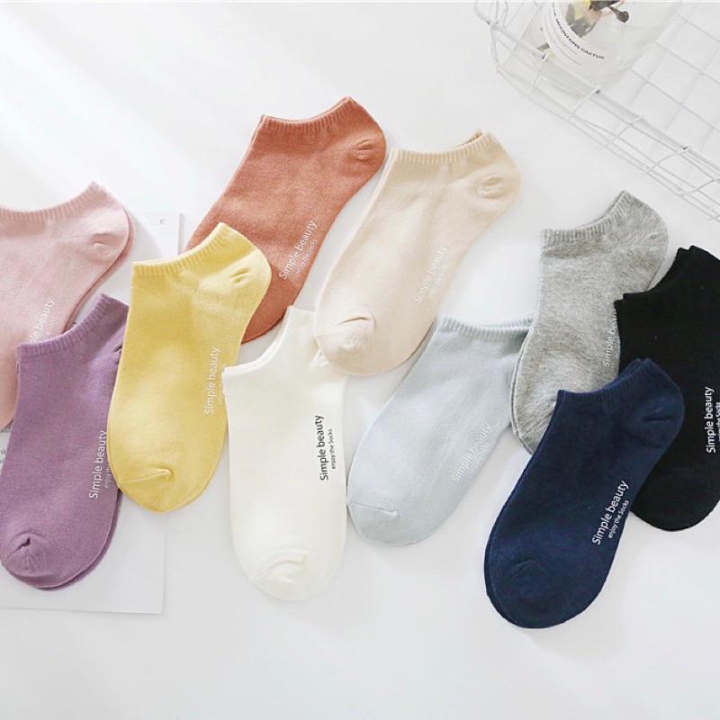 [酷妞妞］ins學院風清新純色休閒船襪-細節圖2