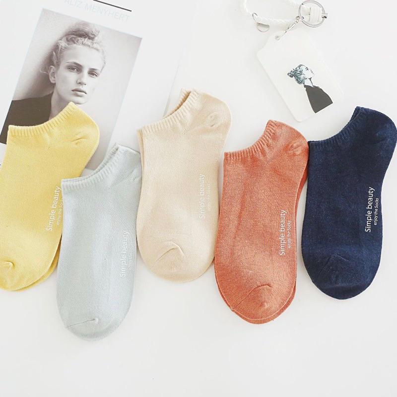 [酷妞妞］ins學院風清新純色休閒船襪-細節圖4
