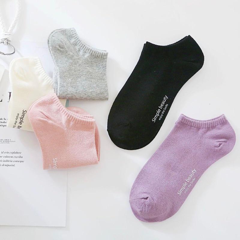 [酷妞妞］ins學院風清新純色休閒船襪-細節圖7