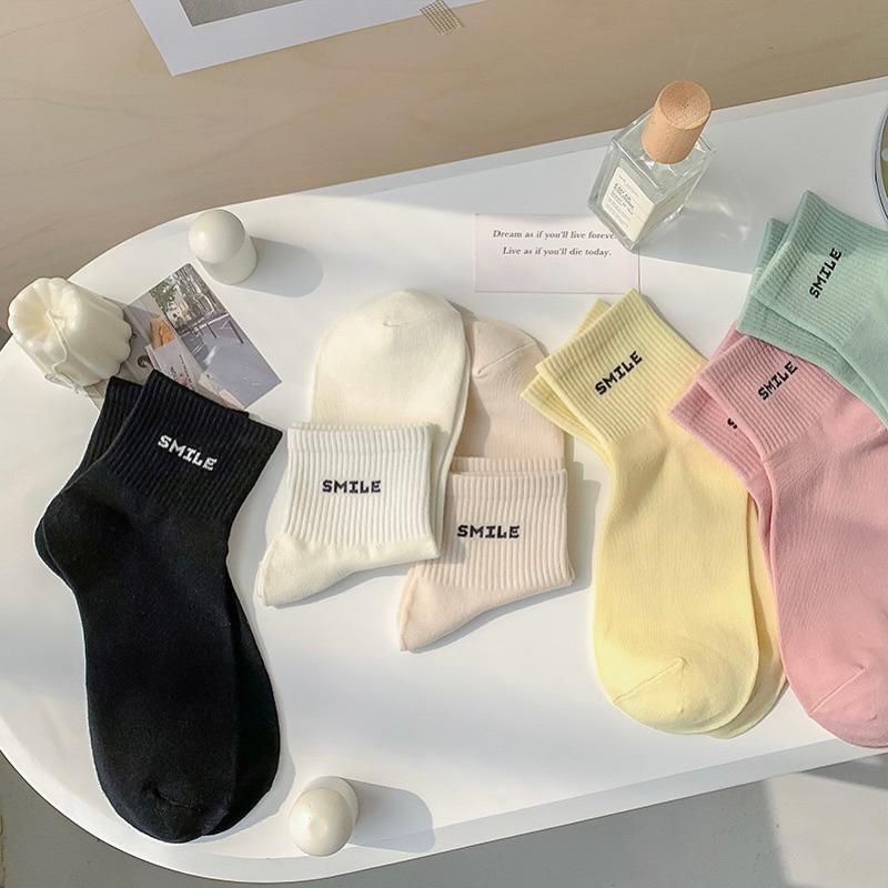 ［酷妞妞］夏季日系糖果色小清新運動休閒中筒襪🌈-細節圖2