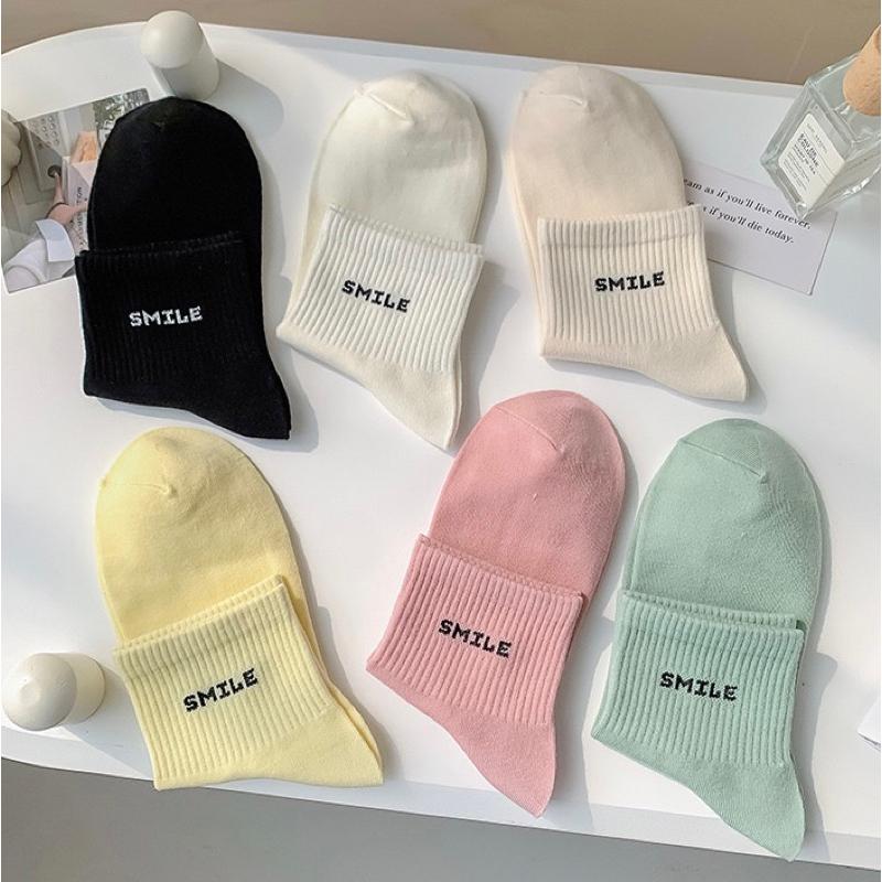 ［酷妞妞］夏季日系糖果色小清新運動休閒中筒襪🌈-細節圖3