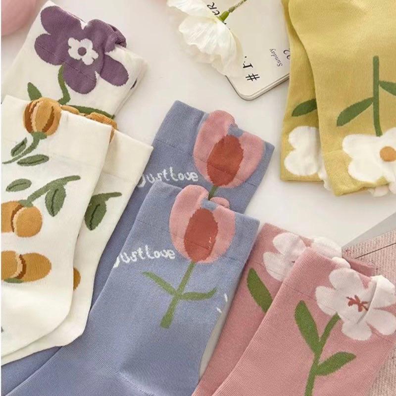 ［酷妞妞］ ins可愛立體花朵中筒襪-細節圖2