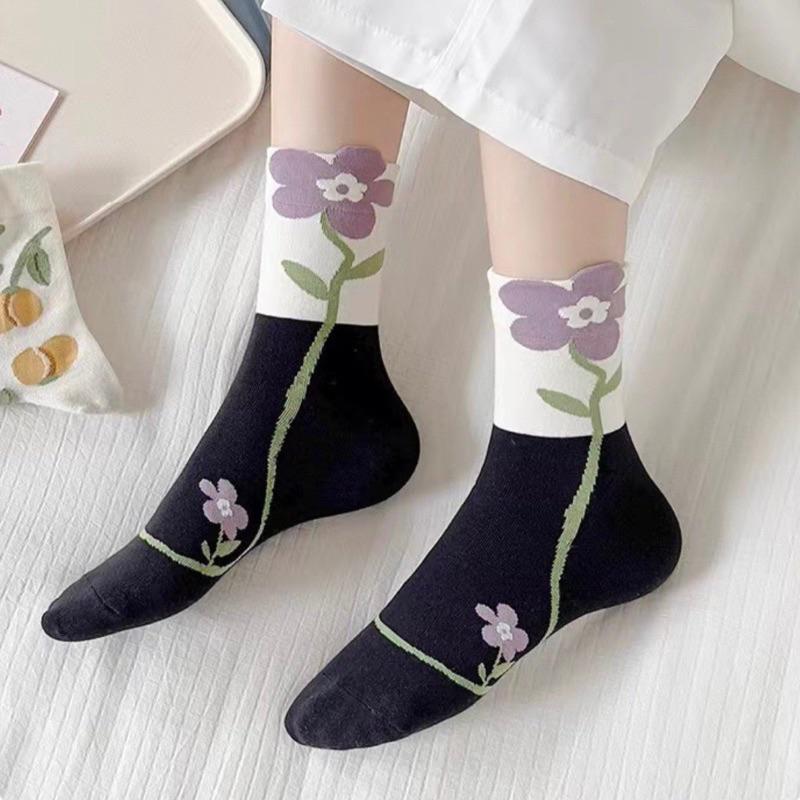 ［酷妞妞］ ins可愛立體花朵中筒襪-細節圖7