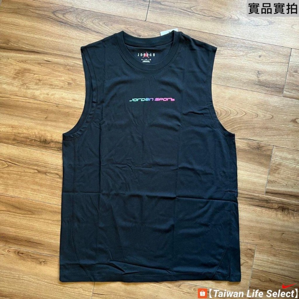 ★82折↘1050元!台灣公司貨!JORDAN DRI-FIT 炫彩印花 球場限定 訓練 背心 黑 HF6590-010-細節圖2