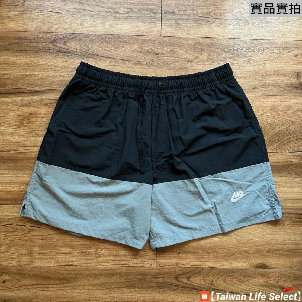 ★56折↘990元!真品保證!臺灣公司貨!NIKE CLUB+ 尼龍 拼接 防撥水 海灘褲 黑灰 FB7812-010-細節圖2