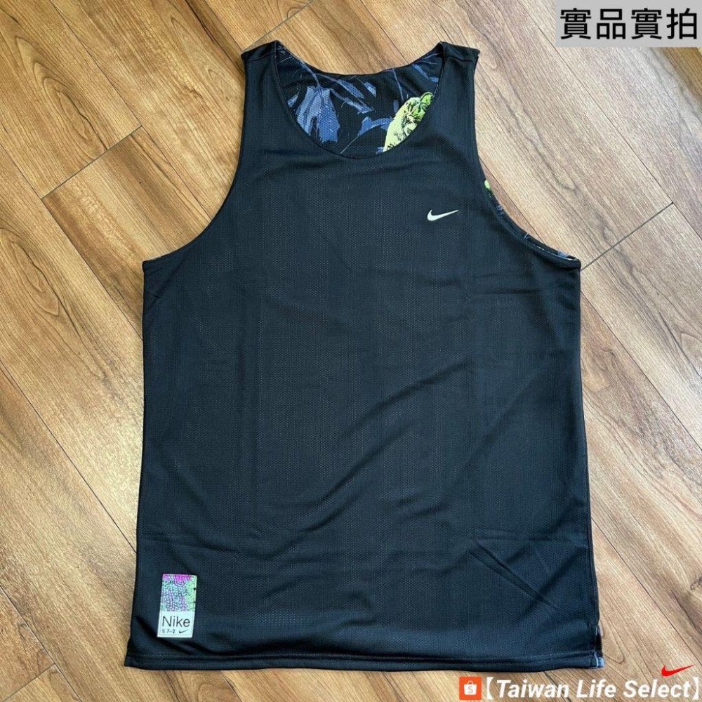 ★6折↘1150元!台灣公司貨!NIKE DRI-FIT 變色龍 雙面穿 滿版花紋 訓練背心 黑綠 FB7979-010-細節圖5