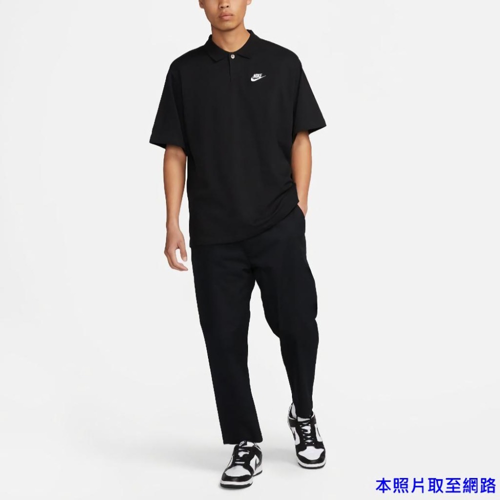 ★56折↘890元!臺灣NIKE公司貨! NIKE CLUB POLO 寬鬆版 翻領 休閒 棉 黑 DX0618-010-細節圖2