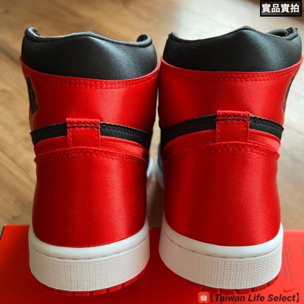 ★73折↘4580元!W AIR JORDAN 1 HIGH OG BRED 黑紅 緞面絲綢 禁穿 FD4810-061-細節圖6