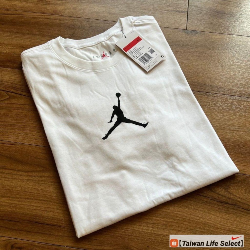 ★650元↘台灣公司貨! AIR JORDAN JUMPMAN 燙印飛人  短T 舒適 透氣  白 CW5191-102-細節圖3