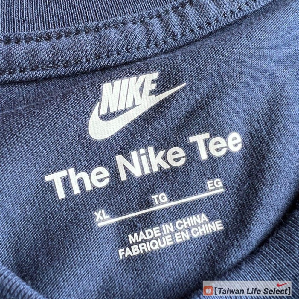 ★790元!NIKE公司貨! NIKE 海軍藍 素面 刺繡小勾 棉T 休閒  百搭款 BV0508-410-細節圖5