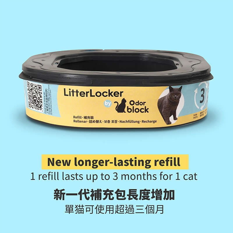 LitterLocker Design 副廠貓咪鎖便桶抗菌塑膠袋匣 *買五送一* 第四代八角形-規格圖9