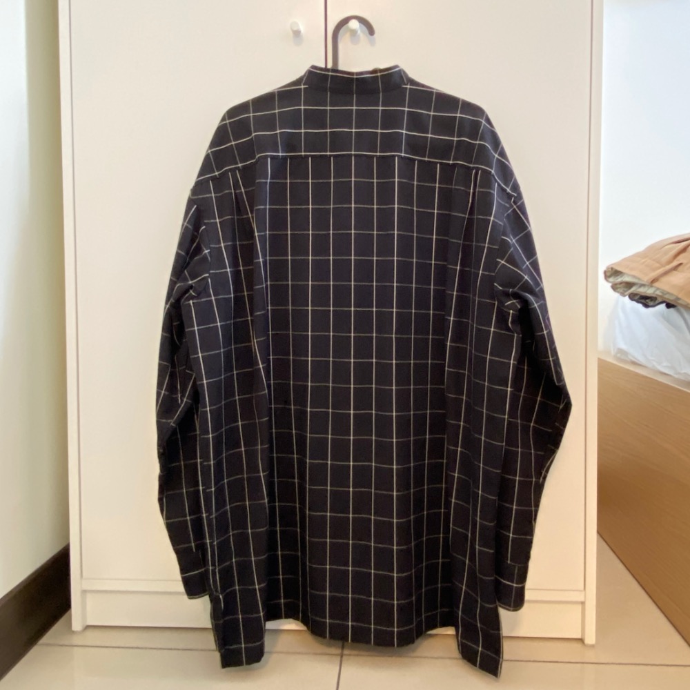 Uniqlo U系列 法蘭絨 立領格紋襯衫(長袖)-細節圖4