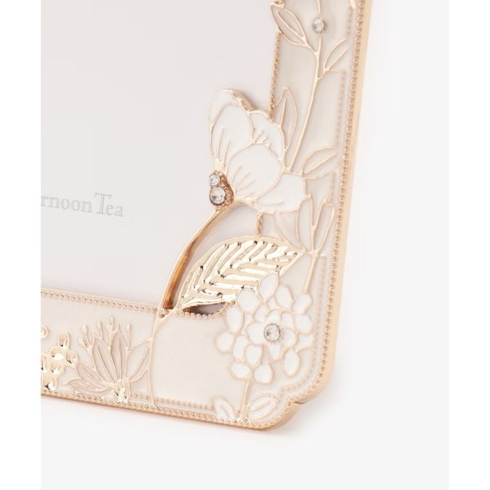 Afternoon Tea  花朵 水鑽 象牙粉 優雅 質感 超美 相框 禮物 3.5*5英吋 現貨-細節圖7