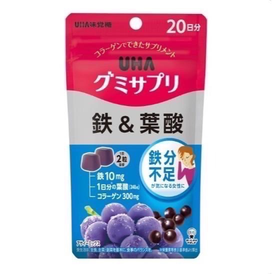 現貨🔥日本境內版 UHA味覺糖 鐵/鐵+葉酸/維他命C軟糖-細節圖2