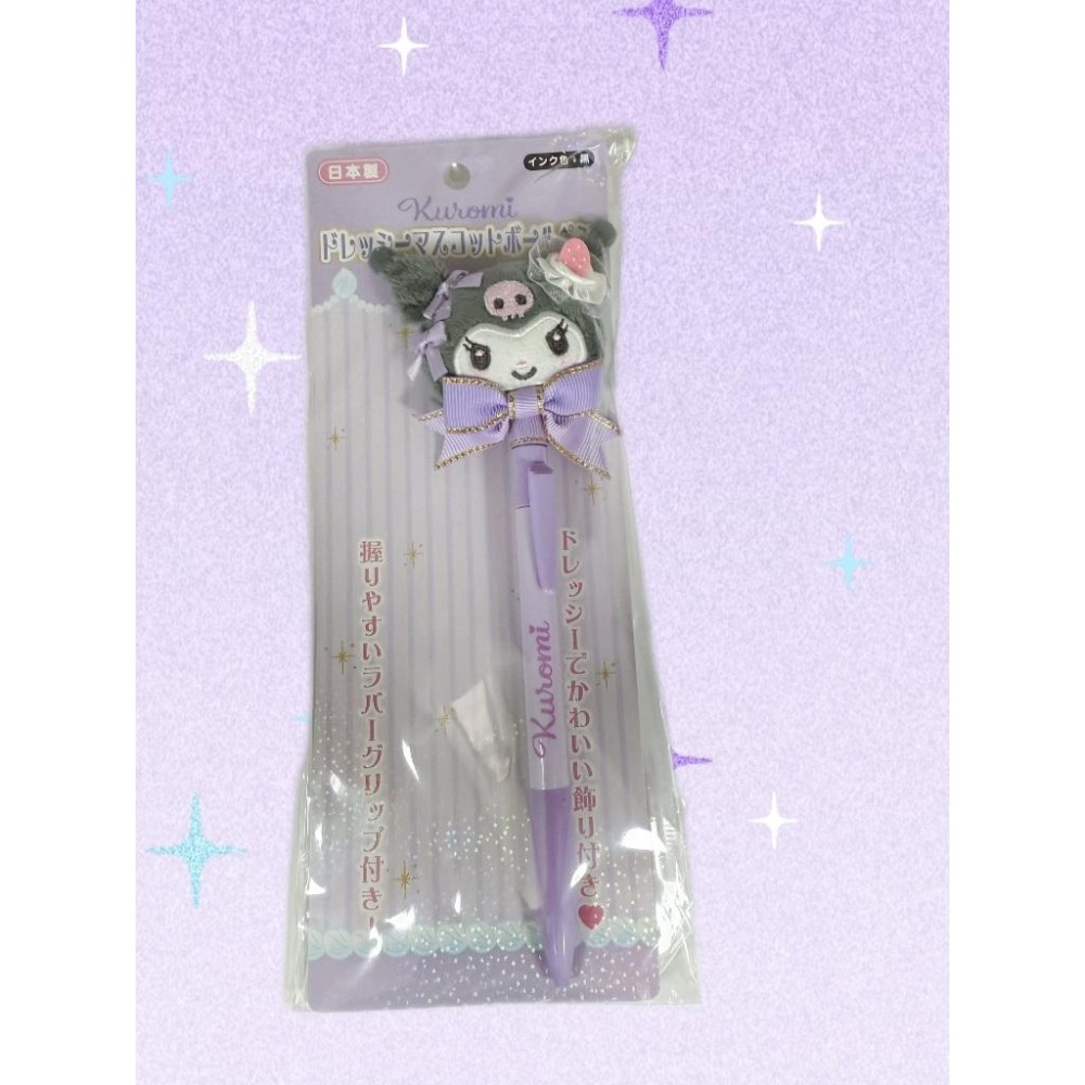 日本代購 🔥現貨🔥日本 三麗鷗 kitty 美樂蒂 酷洛米 絨毛造型原子筆 黑筆-細節圖2
