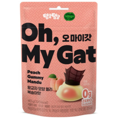 【現貨】韓國樂天超市新品 bibigo Oh My Gat 0糖果凍 軟糖 40g｜葡萄/水蜜桃｜零糖零負擔-細節圖2