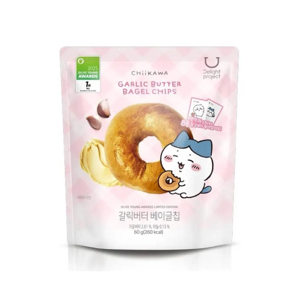 【現貨熱賣】吉伊卡哇 Chiikawa Olive Young 聯名貝果餅乾 多口味-細節圖4