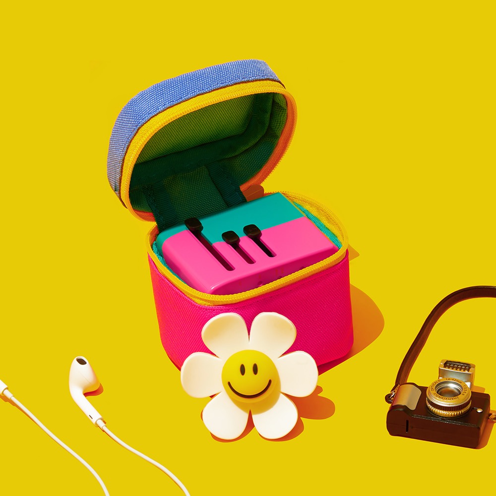 Wiggle Wiggle 萬國旅行轉接頭 彩色積木造型 附收納包 韓國代購正品-細節圖2