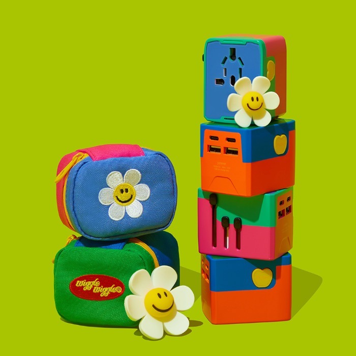Wiggle Wiggle 萬國旅行轉接頭 彩色積木造型 附收納包 韓國代購正品-細節圖4