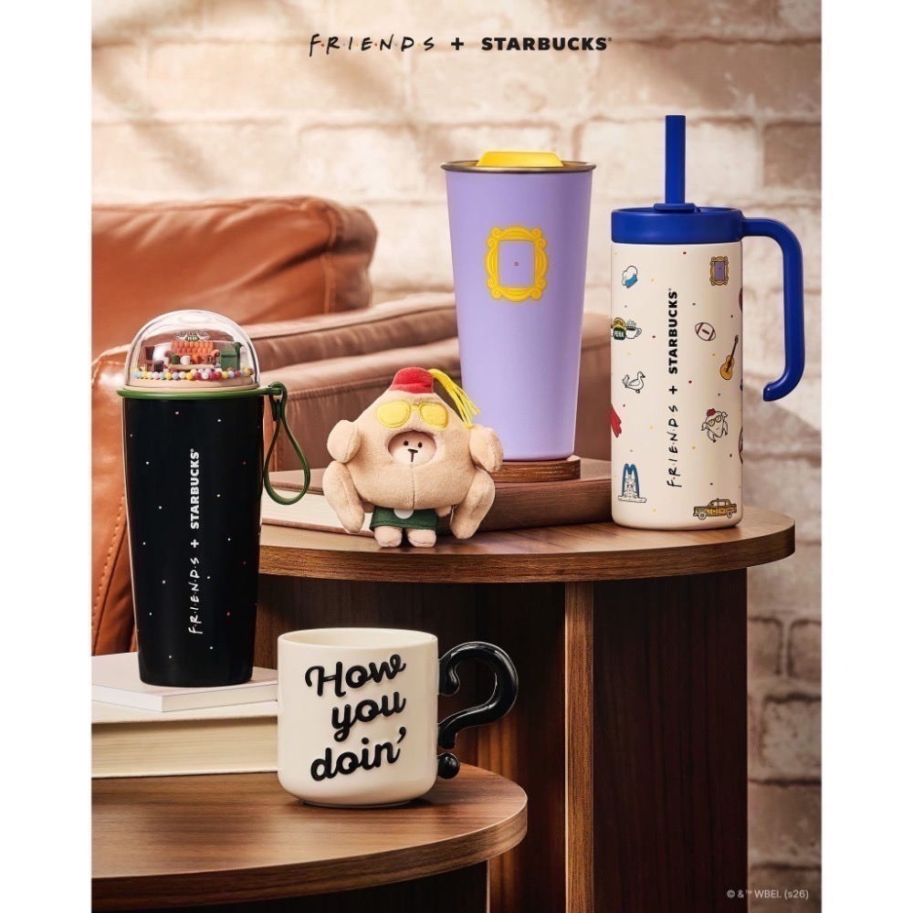 韓國星巴克 × FRIENDS 六人行 聯名 不鏽鋼杯 馬克杯 吊飾 吸管水杯 正品-細節圖2