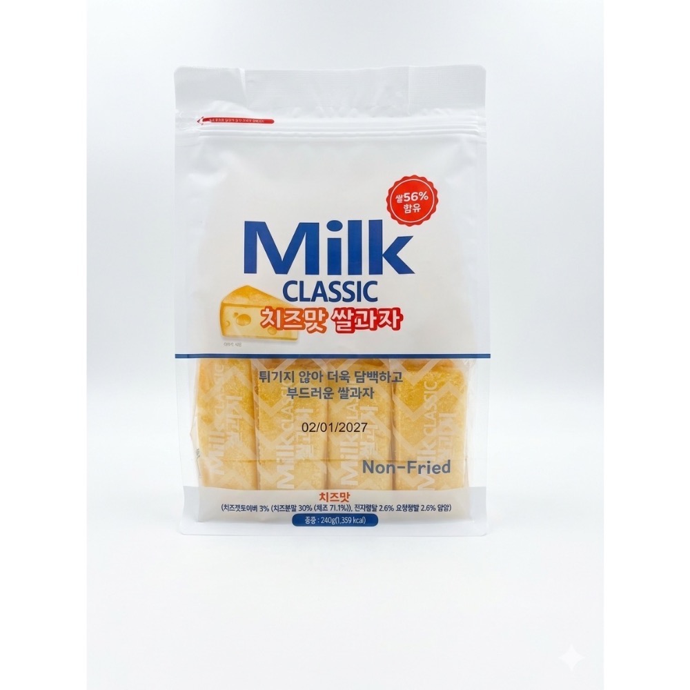 🇰🇷韓國米餅 Milk Classic 牛奶 草莓 起司 哈蜜瓜 香蕉 雞蛋 六種口味任選-規格圖1