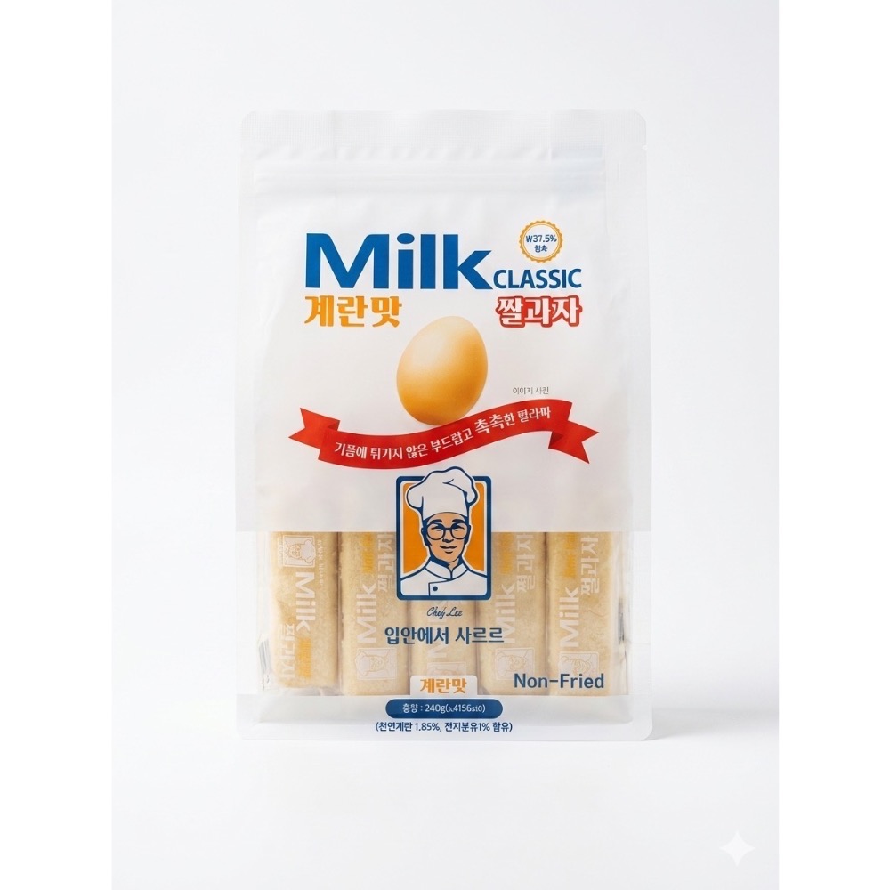 🇰🇷韓國米餅 Milk Classic 牛奶 草莓 起司 哈蜜瓜 香蕉 雞蛋 六種口味任選-規格圖1