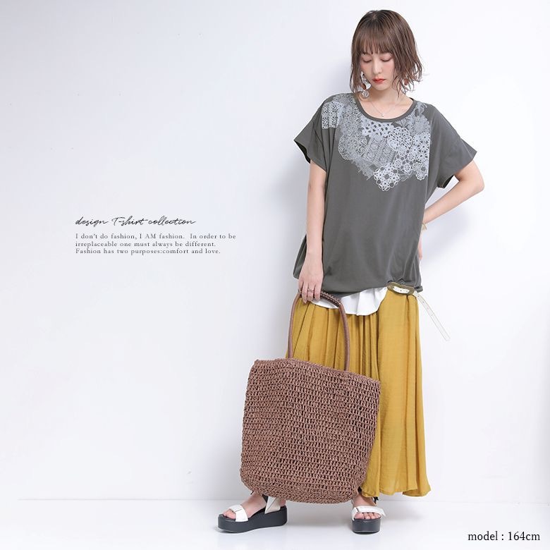 *真妮妮*5色/日本連線/蕾絲印花 x 條紋 T（白色現貨一件）-細節圖3
