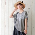 *真妮妮*5色/日本連線/蕾絲印花 x 條紋 T（白色現貨一件）-規格圖10