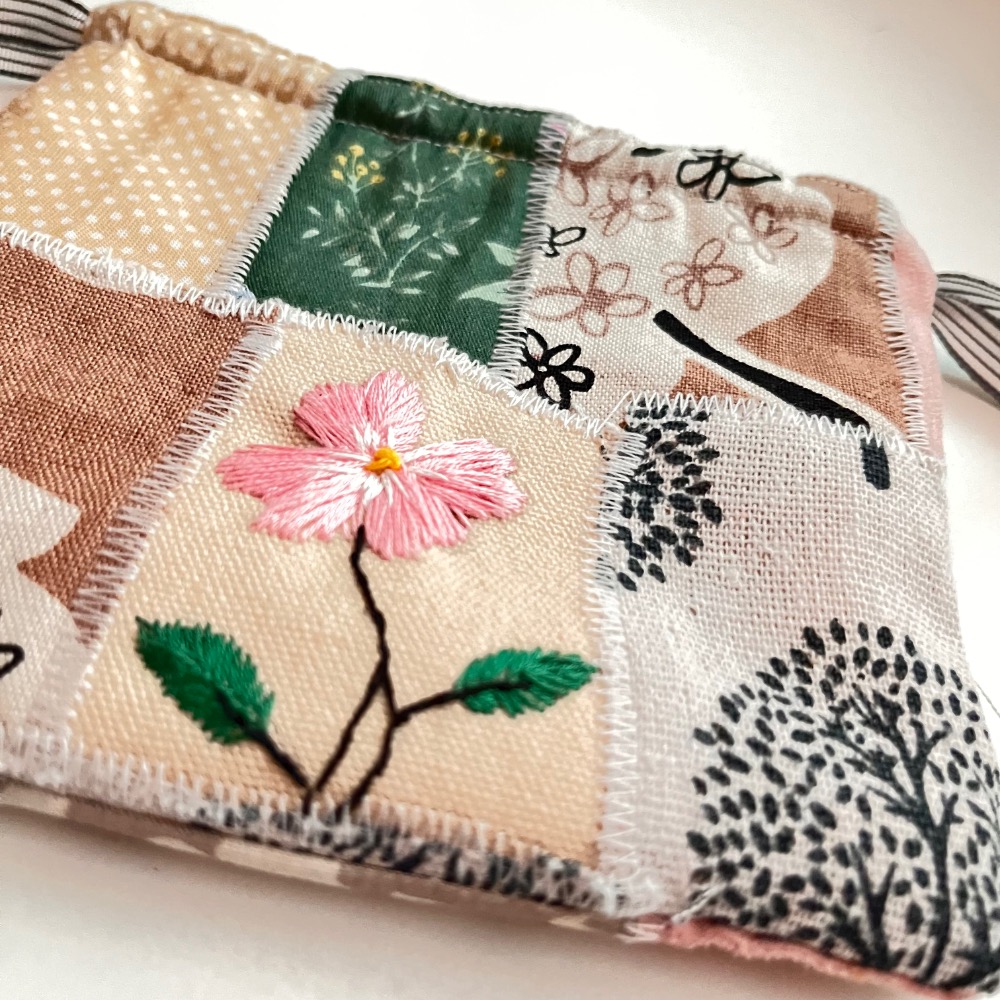 原創手作小粉花刺繡束口收納袋/3號-細節圖8
