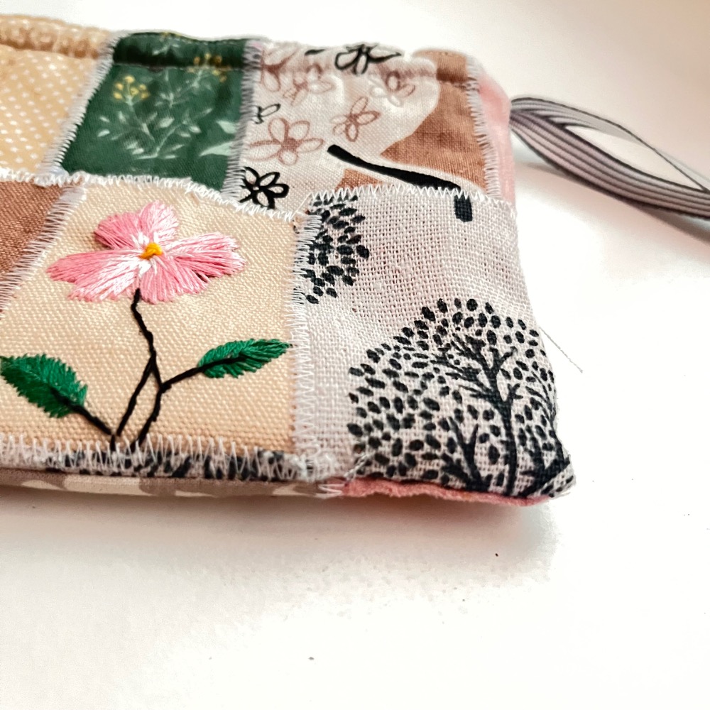 原創手作小粉花刺繡束口收納袋/3號-細節圖10