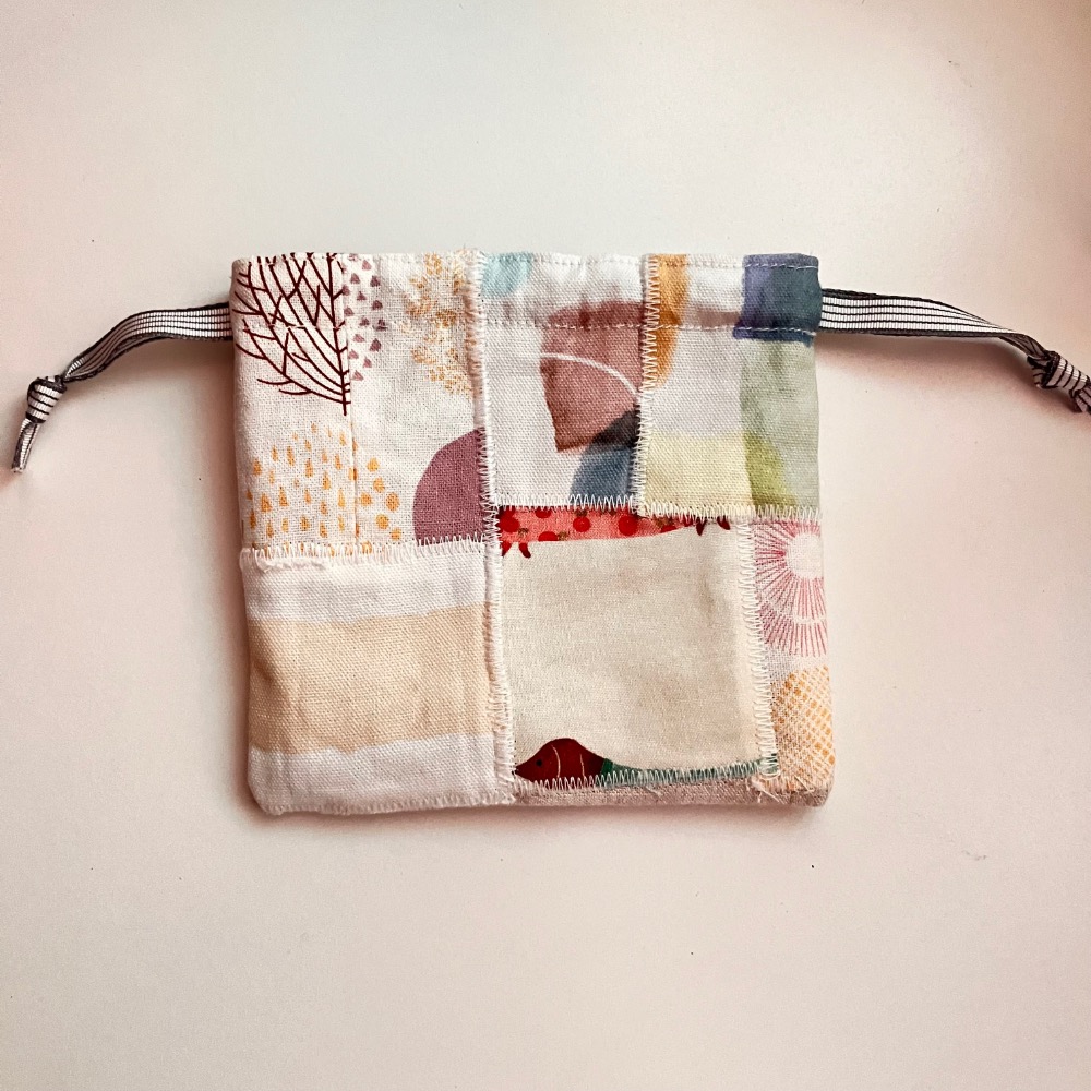 原創手作小清新風拼布束口收納袋/4號-細節圖6