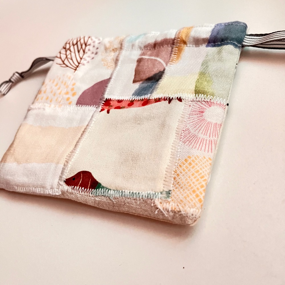 原創手作小清新風拼布束口收納袋/4號-細節圖8