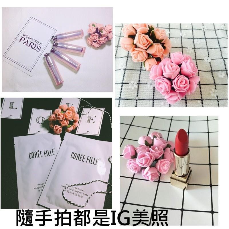 【台灣現貨免等】📣拍攝道具🎊迷你玫瑰花12朵拍攝背景擺件裝飾拍照道具IG雜貨小物Zakka飾品化妝品保養品食物拍照-細節圖6