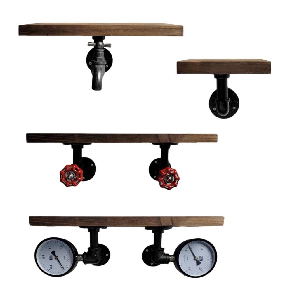 台灣現貨免等📣工業風置物架🎊整組鐵管+木板loft工業鐵管法蘭片一字隔板書架水管置物復古壁床頭座酒吧裝潢北歐走道餐廳民宿-細節圖2