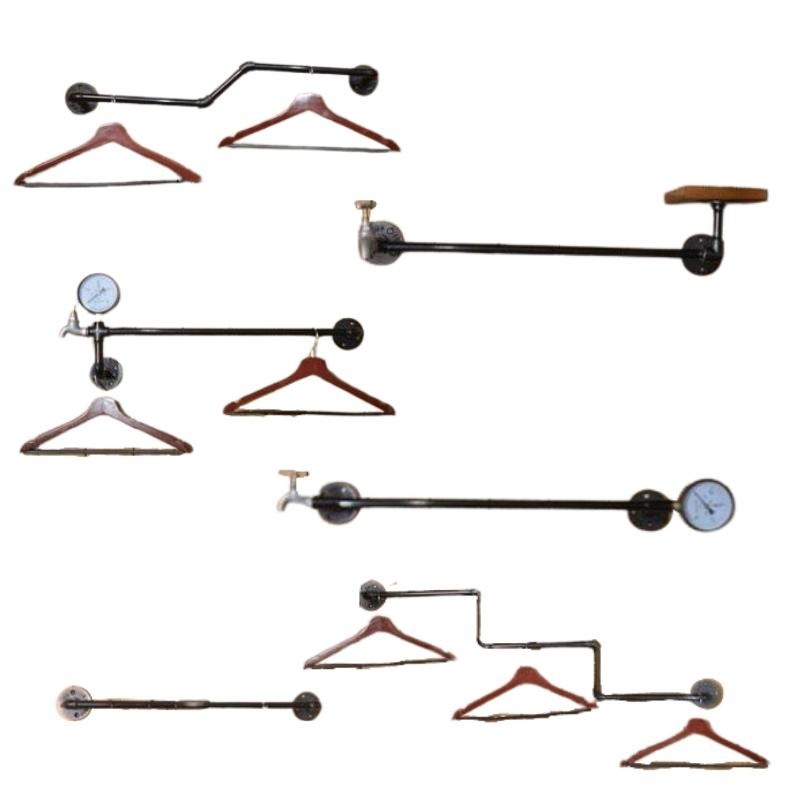 【台灣現貨】24H內出免等📣工業風衣架🎊鐵管多尺寸衣帽架展示架服裝店loft工業鐵管法蘭片水管置物復古檯酒吧裝潢餐廳民宿-細節圖2