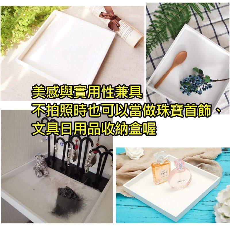 【現貨24H內寄出】IG美拍收納盒-冷淡風木頭白色盒子托盤韓國chic擺拍背景飾品產品拍照道具奶白方盤木盒ins白色木盒-細節圖4