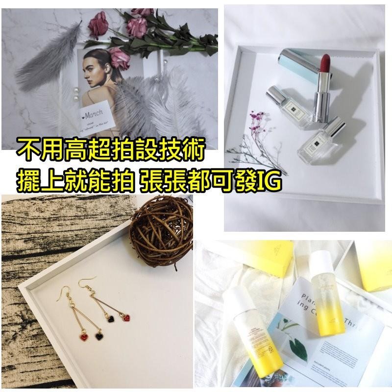 【現貨24H內寄出】IG美拍收納盒-冷淡風木頭白色盒子托盤韓國chic擺拍背景飾品產品拍照道具奶白方盤木盒ins白色木盒-細節圖8