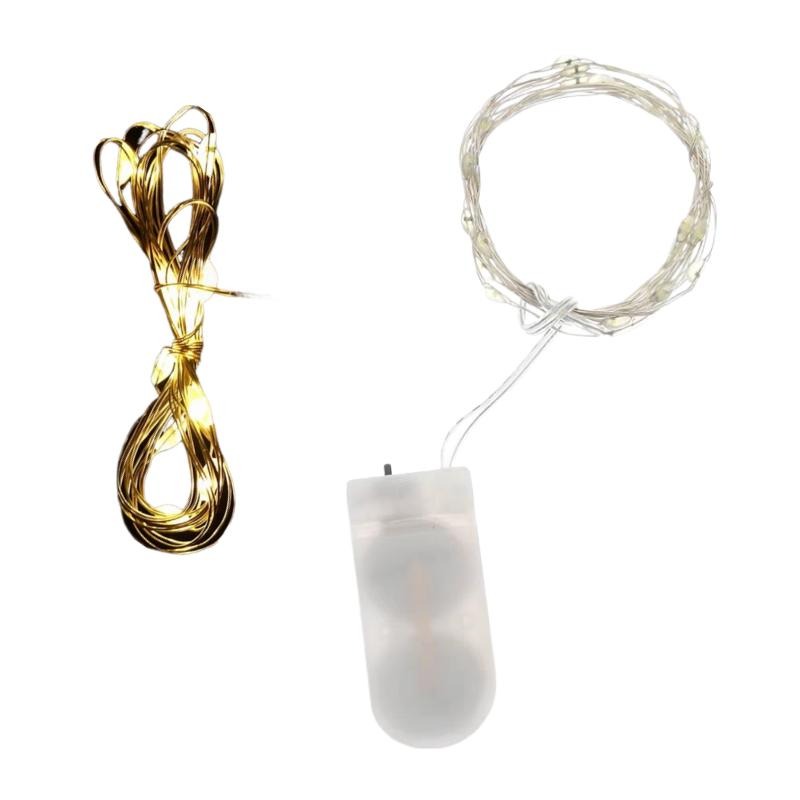 ▉台灣現貨免等▉小燈串含鈕扣電池鈕扣燈串全銅燈防水燈迷你燈抖音同款螢火蟲燈串網紅IG燈串房間星星燈拍照道具-細節圖2