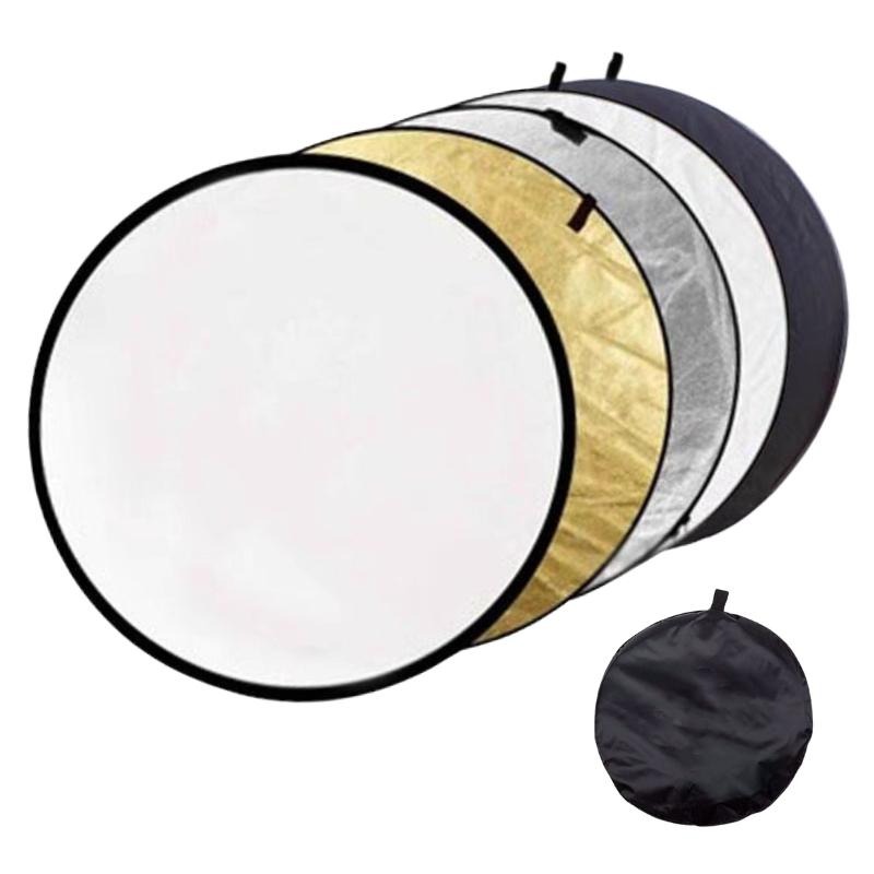 📣台灣出貨免等🎊反光板送收納袋五合一反光板60cm金色銀色補光板柔光板折疊拍攝補光抖音人像拍照靜物圓形便攜反光摺-細節圖2