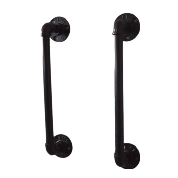 【工業風鐵管門把】穀倉門門把loft復古鐵管把手拉門手把黑色大門拉把門把法蘭片木門手把櫥櫃門把水管手把民宿餐廳裝潢手把-細節圖2