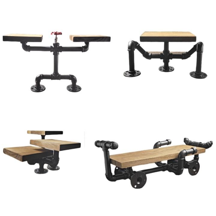 👉台灣現貨👈免等24H內寄桌面款置物架💖工業風置物架展示架廚房收納架鐵管架水管架loft實木架美式復古一字架書架鐵藝桌架-細節圖2