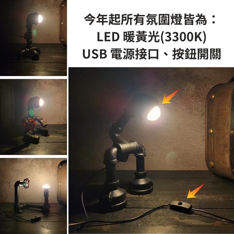 📣台灣現貨24H內出🎊手工鐵管裝飾燈loft工業鐵管造型燈工業復古床頭氛圍燈吧檯酒吧擺飾燈手工藝術燈水管造型燈生日禮物-細節圖3