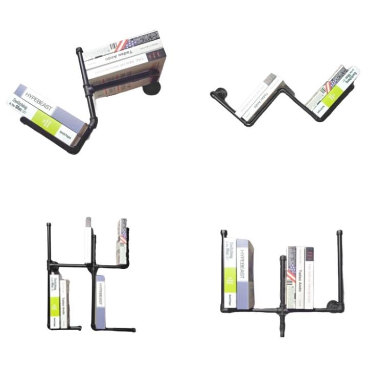 👉台灣現貨免等24H內寄👈手工鐵管書架loft牆面書架鐵管書架水管書架水管層架牆面架牆架牆壁書架簡約書架法蘭片四分管架子-細節圖2