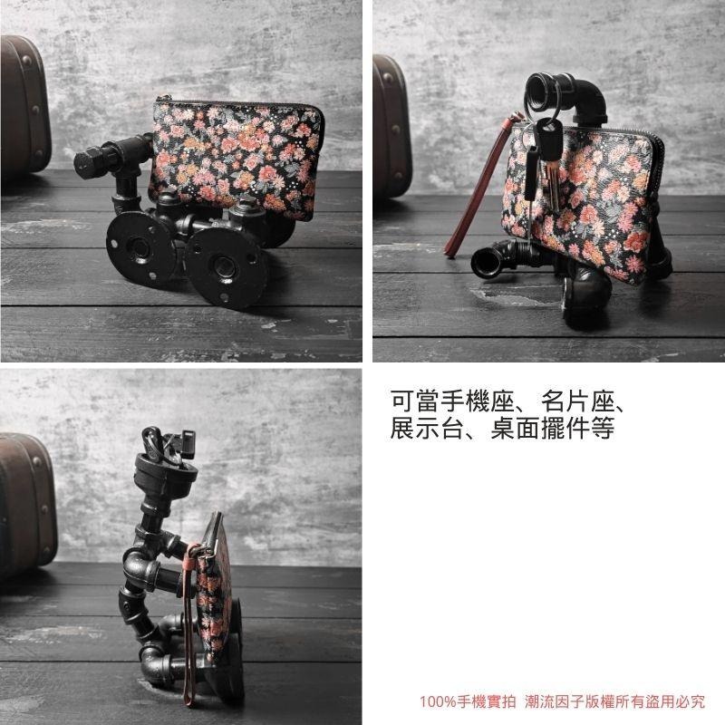 【台灣現貨】免等24H內寄📣鐵管手機座名片座展示台機器人桌面擺件水管汽車裝飾復古酒吧餐廳民宿裝潢loft水管鍍鋅管-細節圖9