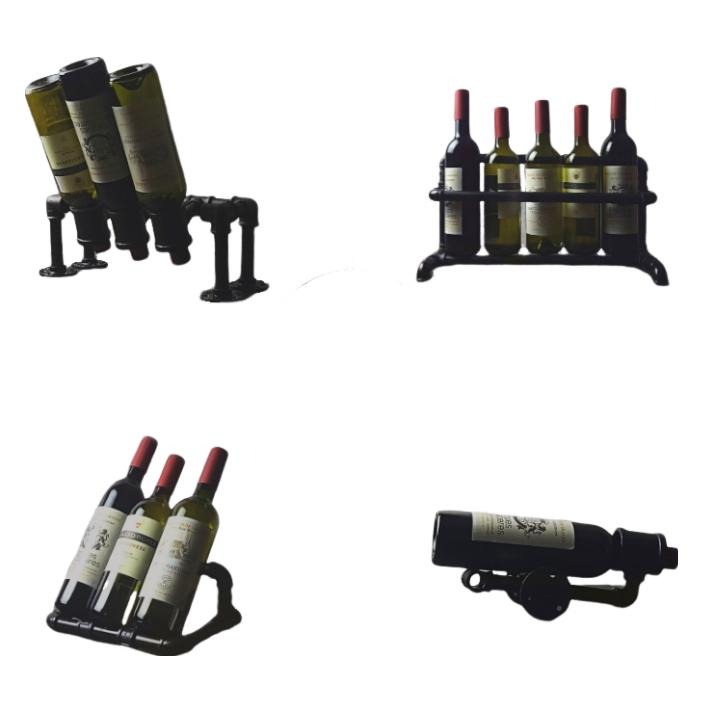 👉台灣現貨免等24H內寄👈工業風紅酒架桌面酒架紅酒架復古酒架鐵管酒架loft紅酒置物架手工鐵管架洋酒架白酒架烈酒架水管架-細節圖2