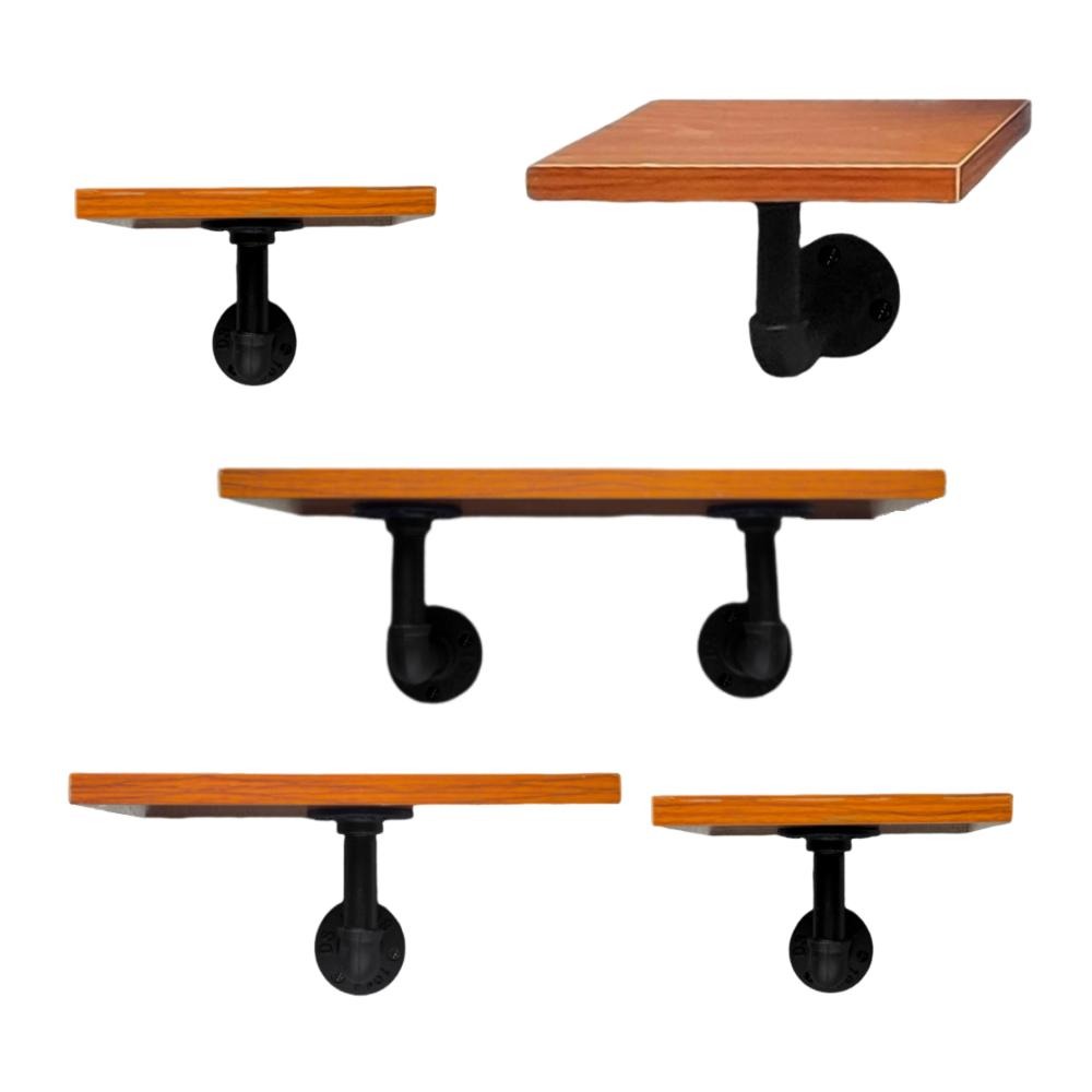 【台灣現貨】24H內出免等-置物架工業風層架鐵管架水管架實木收納架子loft工業風復古層板架木板架鐵架鍍鋅管架書架-細節圖2