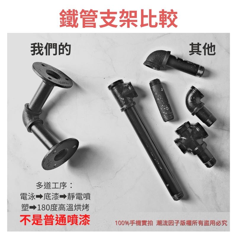 【台灣現貨】24H內出免等-置物架工業風層架鐵管架水管架實木收納架子loft工業風復古層板架木板架鐵架鍍鋅管架書架-細節圖6